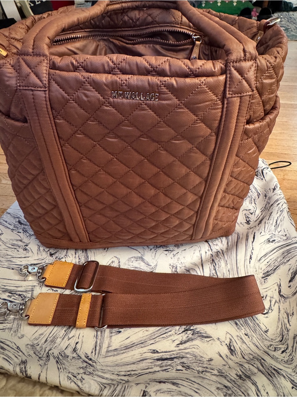 MZ Wallace Terracotta Empire Large Tote Bag with Organizer Pouches & Dust Bag - Picture 2 of 2